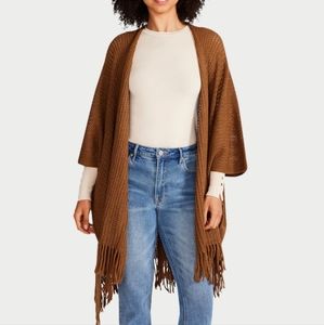Open-Weave Fringe-Trim kimono